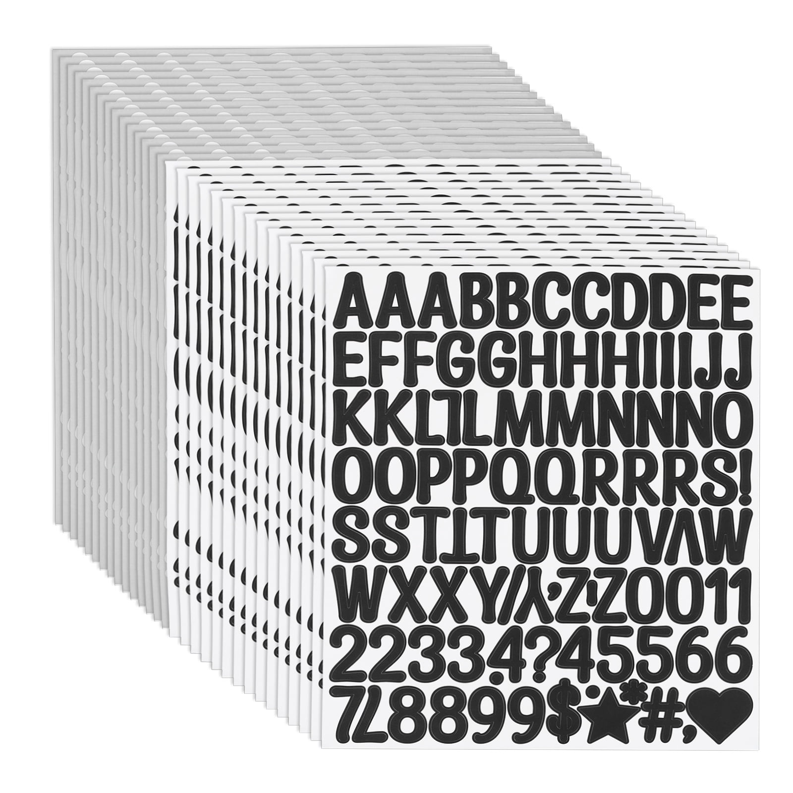 Uxcell 1 Inch Letter Stickers, 30 sheet Alphabet Number Stickers Self Adhesive Handwriting Vinyl Stick on Letters for Mailbox Number Scrapbooking Sign Bottles Craft, Black and White
