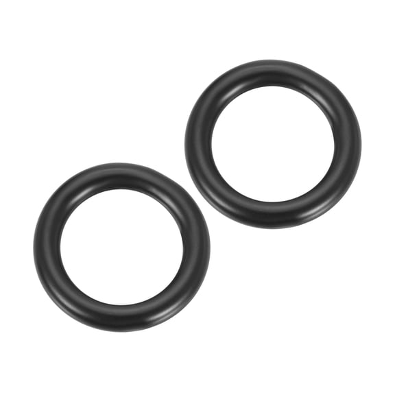 Uxcell 1 Inch Metal O Ring, 2 Pcs Seamless Solid 304 Stainless Steel Rings for DIY Crafts Bags Dream Catcher Dog Leashes Wall Plant Hangers, Black 6mm x 25mm