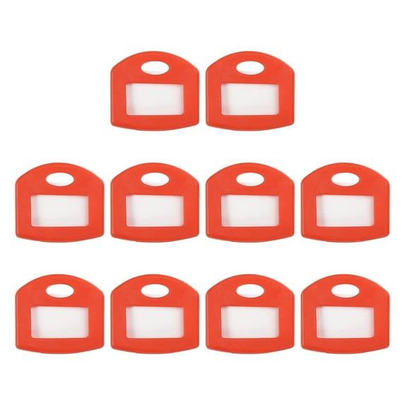 Uxcell 1 Inch Key Cap Tags Key Covers Caps with Blank Labels and Clear Windows Red