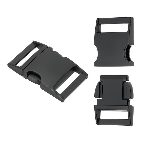Uxcell 1 Inch Quick Side Release Buckle, Metal Replacement Clips for Backpack Straps and Dog Collars Black, 2 pack