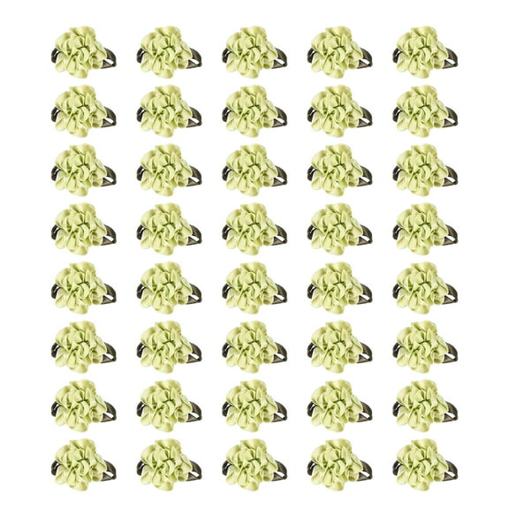 Uxcell 1 Inch Ribbon Flowers Bows for Crafts Mini Satin Roses Flowers for Wedding Home Decor Yellow 40 Pack