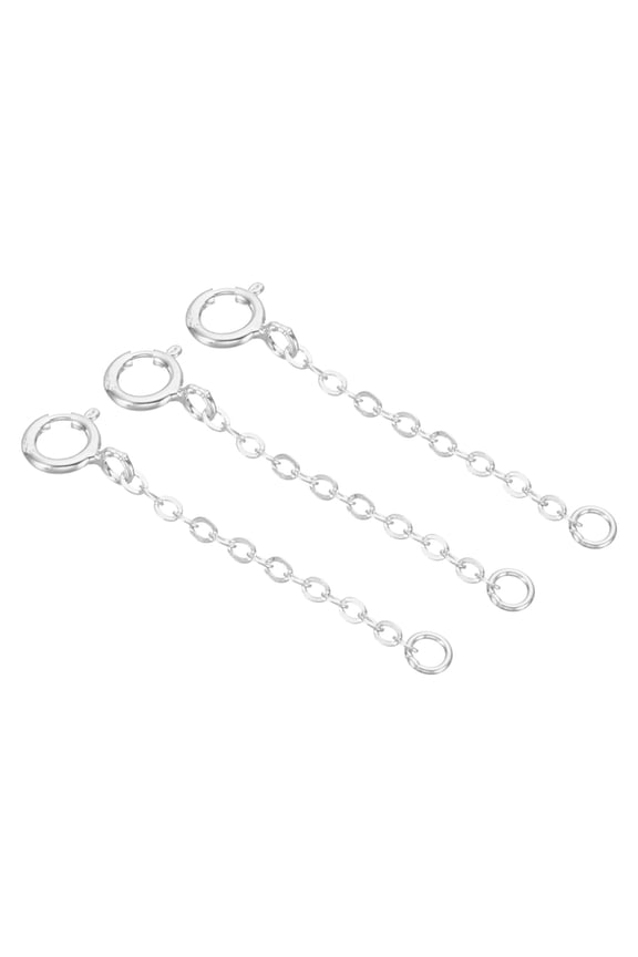 1 Inch S925 Silver Necklace Extender, 3 Pack Gold Plated Chain Extenders Extension, Platinum