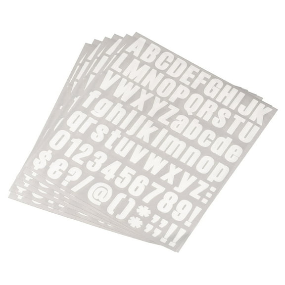 Uxcell 25mm Height Self Adhesive Waterproof Vinyl Letter Number Sticker Set 6 Sheet White