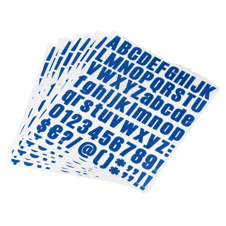 Grote plakletters, 12 vellen, letterstickers, groot, zelfklevende letters, weerbestendig, wit, letters en cijferstickers, geschikt voor verzamelalbums, borden, posters, ramen