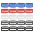 thumbnail image 1 of Uxcell 1 Inch Tri-Glide Slide Buckles Webbing Strap Fastener, 5 Colors 25 Pack, 1 of 5