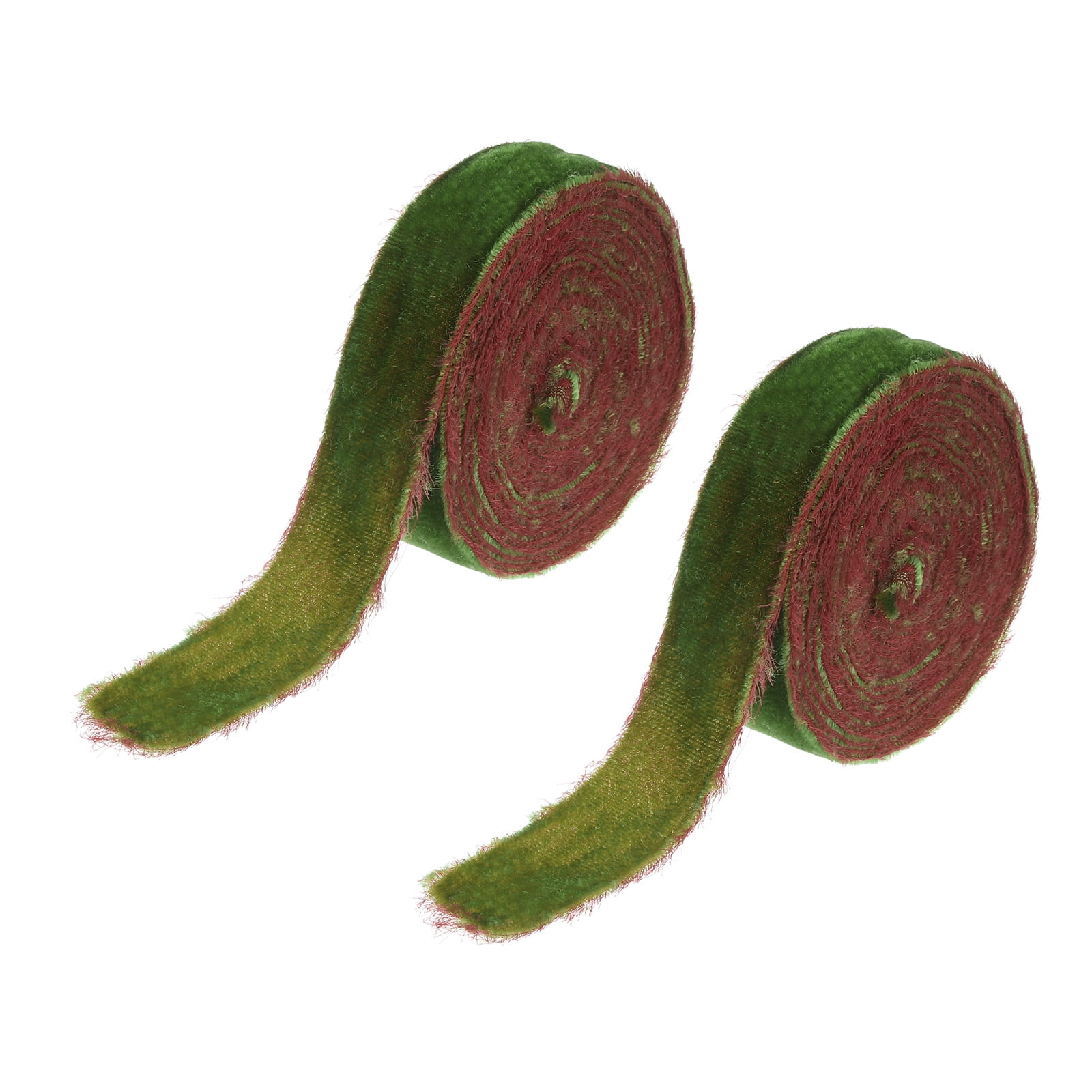 Uxcell 1 inch Velvet Ribbon, 2 Roll 6 Yard Velvet Frayed Fringe for ...