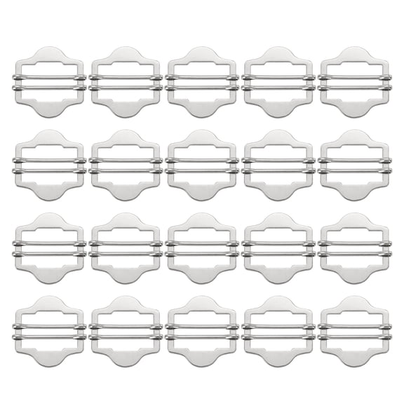 Uxcell 1 Inch Vest Buckles, 20 Pcs Metal Slide Adjuster Clasp for Suit Belt Bags Cloth, Silver