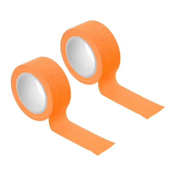 Uxcell 1 Inch x 16 Feet Neon Gaffer Cloth Tape, 2 Roll Fluorescent Blacklight Reactive Glow in the Dark Tape for Dance Floors Glow Party Supplies, Orange
