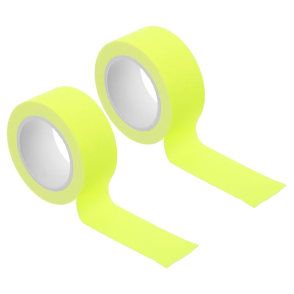 Uxcell 1 Inch x 16 Feet Neon Gaffer Cloth Tape, 2 Roll Fluorescent Blacklight Reactive Glow in the Dark Tape for Dance Floors Glow Party Supplies, Yellow
