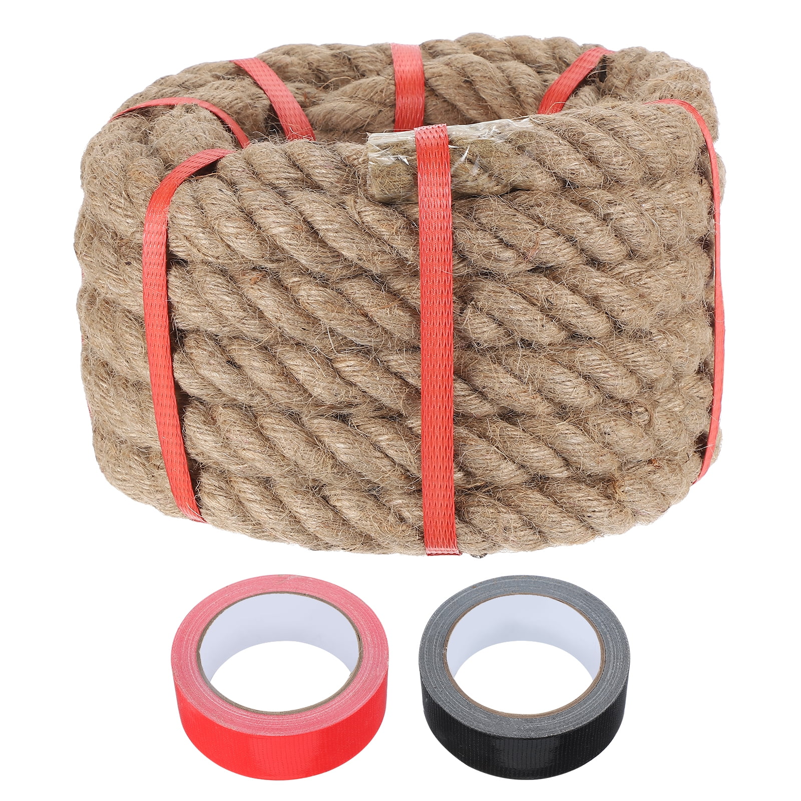 Uxcell 1 Inch x 20ft Heavy Natural Jute Rope Thick Twine Rope with 2 ...