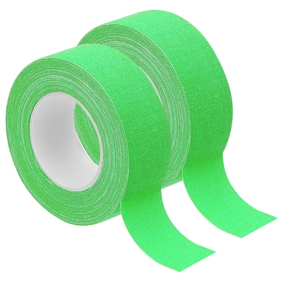 Uxcell 1 Inch x 33 Feet Neon Gaffer Cloth Tape, 2 Roll Fluorescent Adhesive Tape Black Light Glow Tape for Party, Green