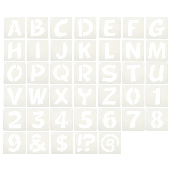Uxcell 1" Letter Number Stencils, 40Pcs Square Reusable Letter and Number Stencil Templates for Painting on Wall Wood Fabric Signage, Uppercase Letter Style