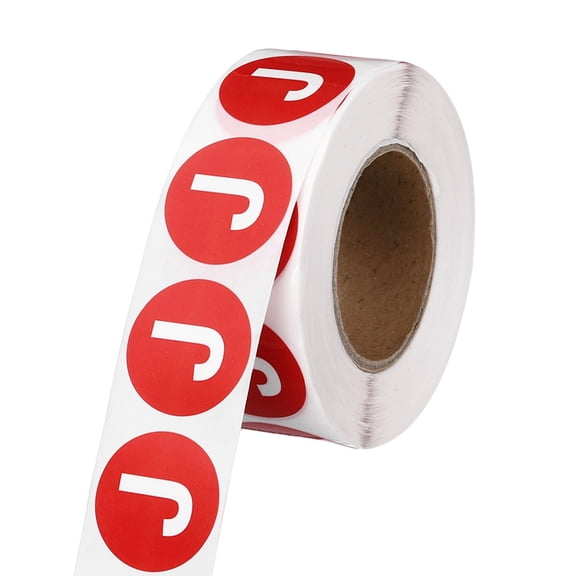 Uxcell 1" Letter Stickers, 600Pcs Alphabet Stickers Letter J Round Labels Small Vinyl Self Adhesive Label Circle Decals 1 Roll Capital Initial for Office Home Organize Inventory, Red