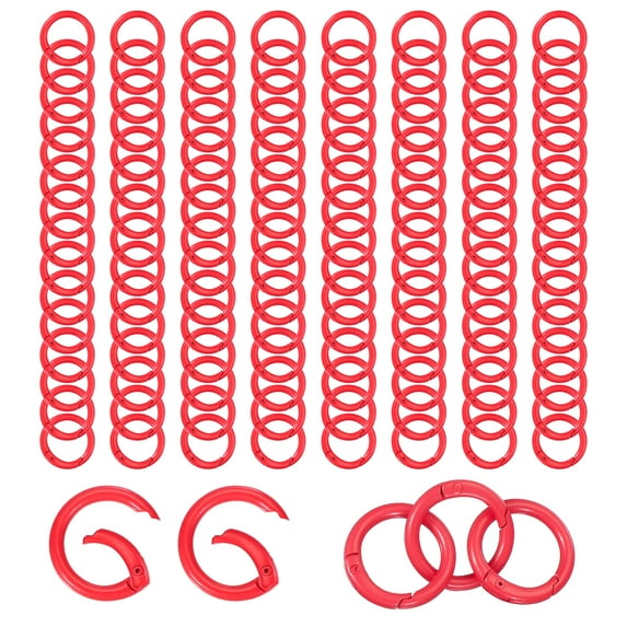 Uxcell 1" Loose Leaf Binder Rings, 120Pcs Binder Ring Book Rings Zinc Alloy Red