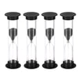 thumbnail image 1 of Uxcell 4 Pack 1 Minute Sand Timer Small Sandy Clock Count Down Sand Glass In Cooking Exercise 2.5 x 8.5 cm Black, 1 of 5