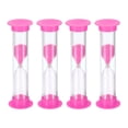 thumbnail image 1 of Uxcell 4 Pack 1 Minute Sand Timer Small Sandy Clock Count Down Sand Glass In Cooking Exercise 2.5 x 8.5 cm Pink, 1 of 5