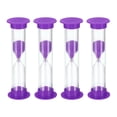 thumbnail image 1 of Uxcell 4 Pack 1 Minute Sand Timer Small Sandy Clock Count Down Sand Glass In Cooking Exercise 2.5 x 8.5 cm Purple, 1 of 5