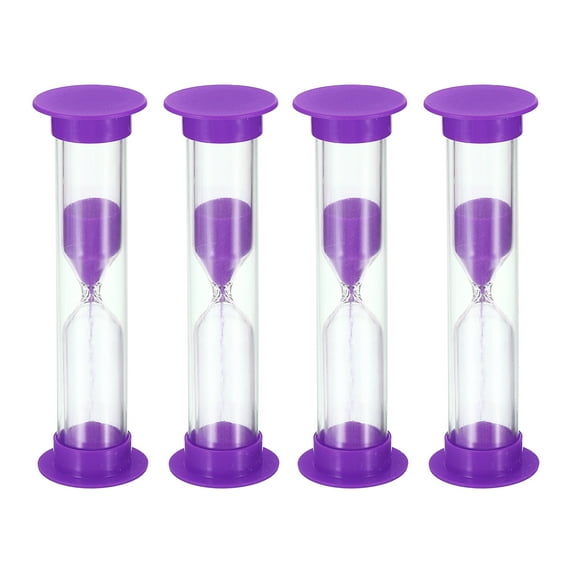 Uxcell 4 Pack 1 Minute Sand Timer Small Sandy Clock Count Down Sand Glass In Cooking Exercise 2.5 x 8.5 cm Purple