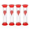 thumbnail image 1 of Uxcell 4 Pack 1 Minute Sand Timer Small Sandy Clock Count Down Sand Glass In Cooking Exercise 2.5 x 8.5 cm Red, 1 of 5