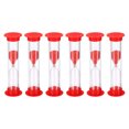thumbnail image 1 of Uxcell 1 Minute Sand Timer, 6pack Small Sandy Clock, Count Down Sand Glass Red, 1 of 5