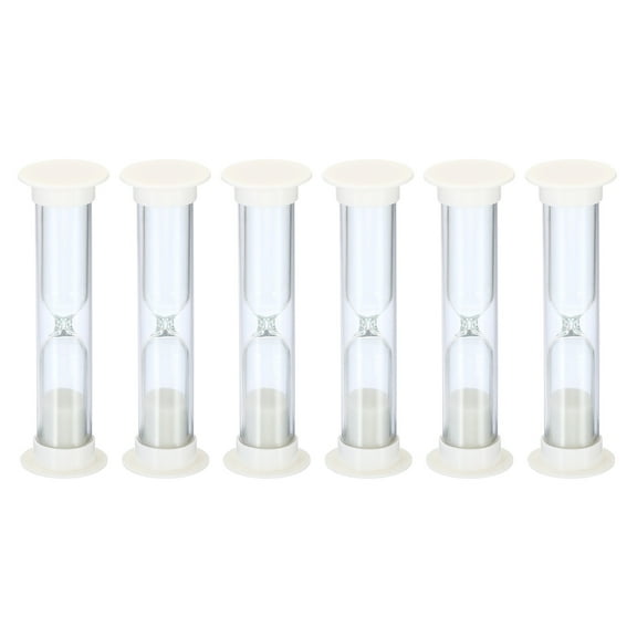 Uxcell 1 Minute Sand Timer, 6pack Small Sandy Clock, Count Down Sand Glass White
