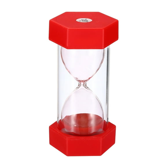 Uxcell 1 Minute Sand Timer, Hexagon Small Sandy Clock, Count Down Sand Glass Red