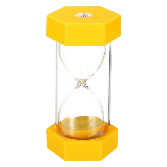 Uxcell 1 Minute Sand Timer, Hexagon Small Sandy Clock, Count Down Sand Glass Yellow