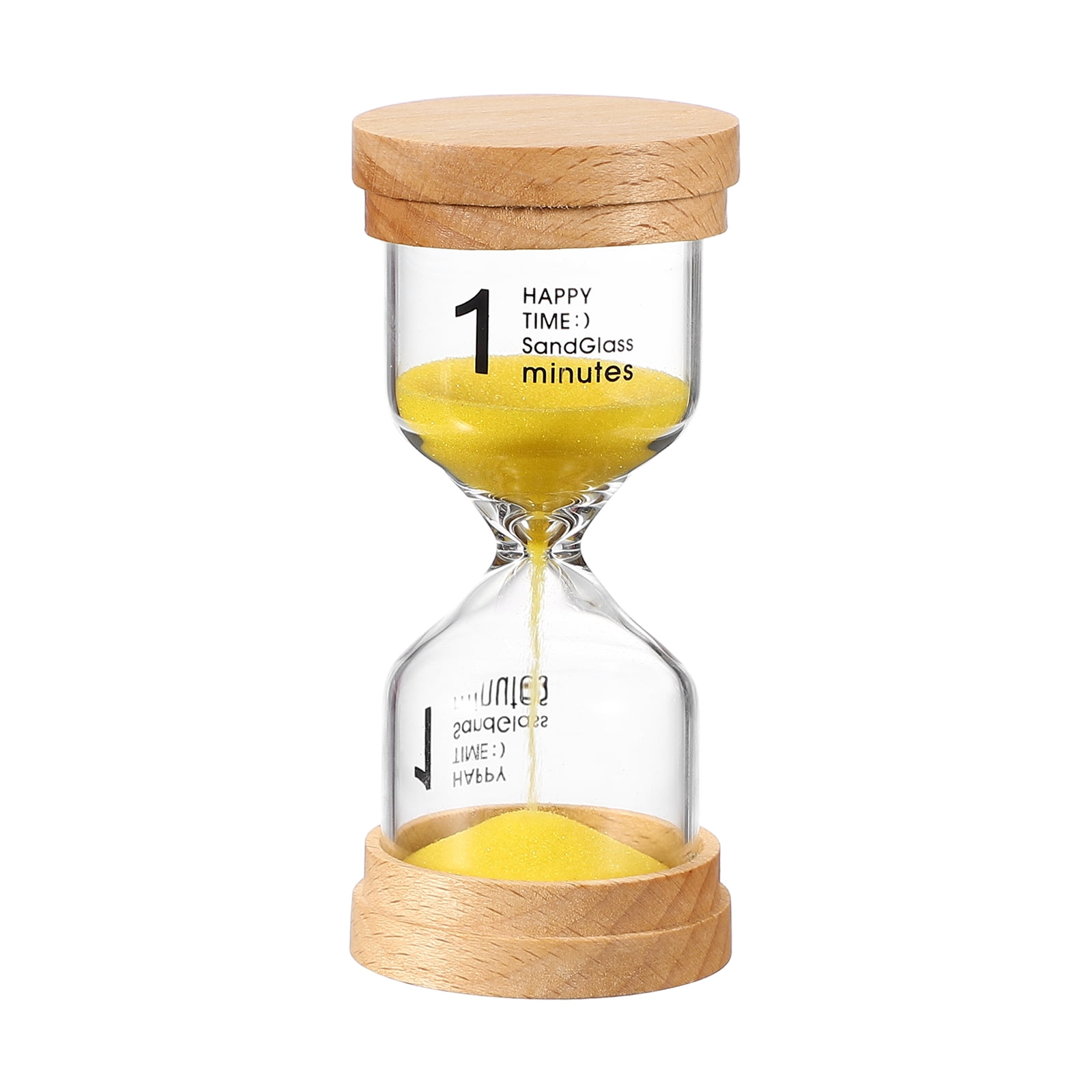 Uxcell 1 Minute Sand Timer, Wooden Sand Watch High Glass Sandglass ...