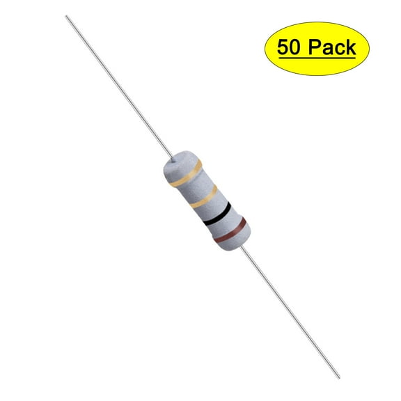 Uxcell 50Pcs 1W 1 Watt Metal Oxide Film Resistor Axile 1 Ohm 5% Tolerance