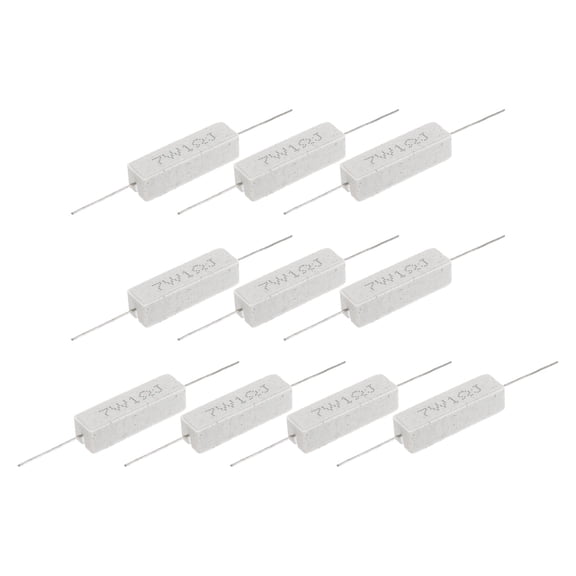 Uxcell 1 Ohm Ceramic Cement Resistor, 7W Power Wirewound Horizontal Cement Resistor Kit Tolerance 5% for Audio Equipment Power Adapters Circuit Board(Pack of 10)