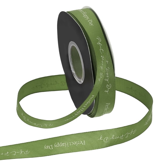 Uxcell Personalized Grosgrain Ribbon 0.6" x 40 Yards Polyester Ribbon Forest Green