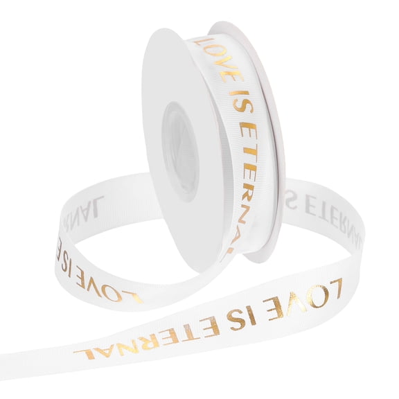 Uxcell Personalized Grosgrain Ribbon 0.6 inch x 40 yards Polyester Ribbon Bright White