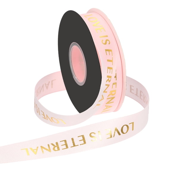 Uxcell Personalized Grosgrain Ribbon 0.6 inch x 40 yards Polyester Ribbon Soft Pink
