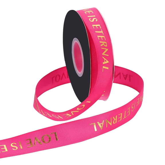 Uxcell Personalized Grosgrain Ribbon 0.6 inch x 40 yards Polyester Ribbon Hot Pink