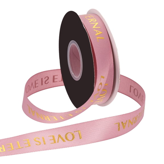 Uxcell Personalized Grosgrain Ribbon 0.6 inch x 40 yards Polyester Ribbon Dusty Pink