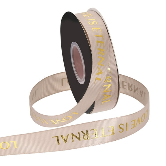 Uxcell Personalized Grosgrain Ribbon 0.6 inch x 40 yards Polyester Ribbon Rose Gold