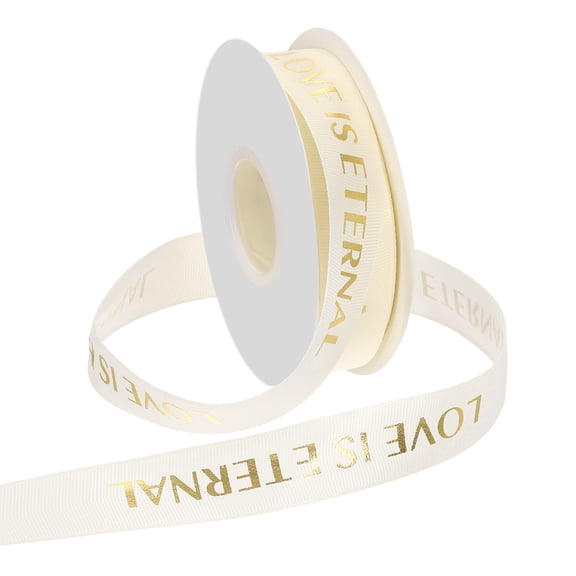 Uxcell Personalized Grosgrain Ribbon 0.6 inch x 40 yards Polyester Ribbon Cream