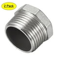 thumbnail image 1 of Uxcell 1 PT Male to 1/4 PT Female 304 Stainless Steel Pipe Fitting Reducing Hex Bushing 2 Pack, 1 of 6