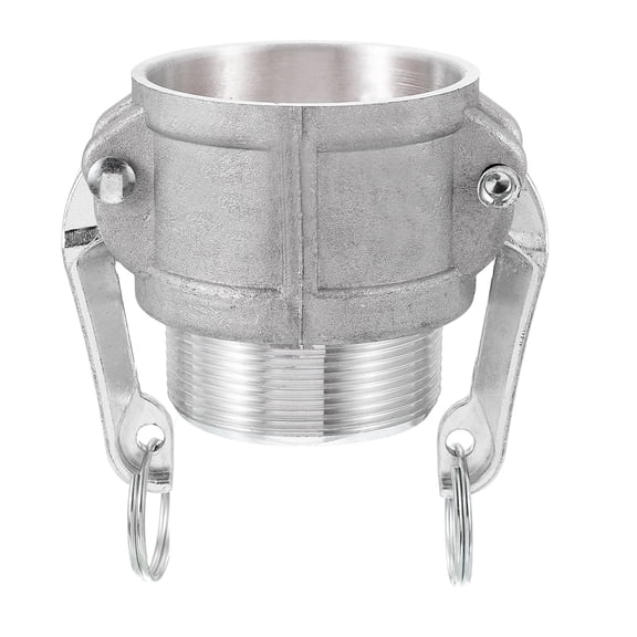 Uxcell 1 Pcs 2" Part B Female Adapter x Female Thread Cam Groove Hose Fittings Silver