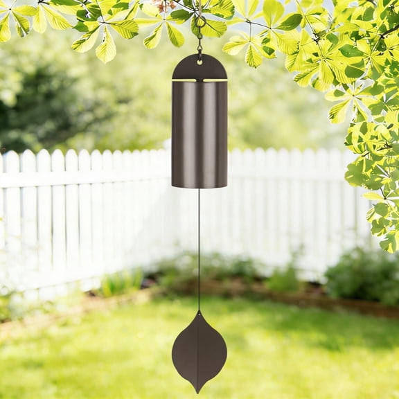 Uxcell 1 Pack 23.6 Inch Wind Chimes for Outside, Deep Resonance Serenity Bell, Hanging Cylinder Metal Outdoor Wind Chimes Decor [Bronze]