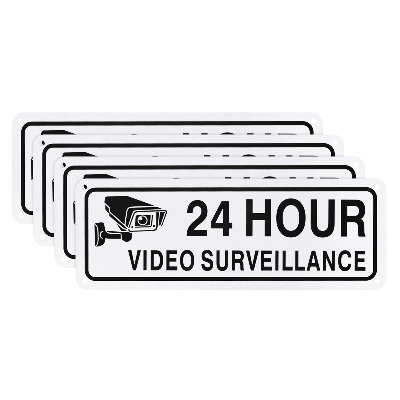 Uxcell 4 Pack 24 Hour Video Surveillance Sign 10x3.5