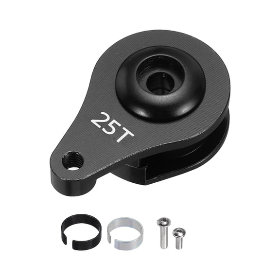 Uxcell 1 Pack 25T Servo Horn Arm Adjustable 1 Hole High-Torque Aluminum Alloy Servo Arm for 1/10 RC Model Car Truck Robot Boat Airplane, Black