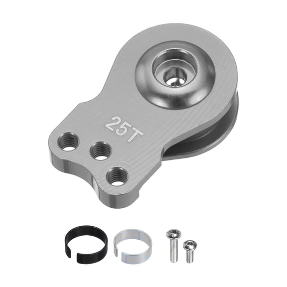 Uxcell 1 Pack 25T Servo Horn Arm Adjustable 3 Hole High-Torque Aluminum Alloy Servo Arm for 1/10 RC Model Car Truck Robot Boat Airplane, Titanium