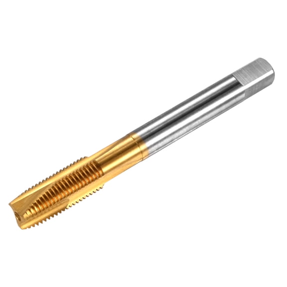 Uxcell 1-Pack 3/8-24 UNF Metric Thread Tap, HSS Titanium Coated 79mm Length Straight Flute Right Hand Thread Screw Tapping Tool