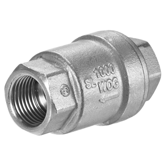 Uxcell 1-Pack 3/8" NPT 2.3" L WOG1000 One Way Non-Return Stainless Steel Spring Check Valve [Silver]