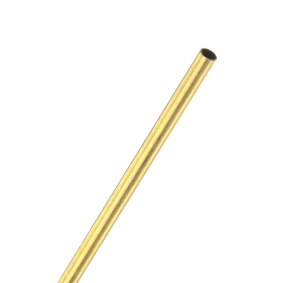 Uxcell 1-Pack 300mm Brass Round Tube, 2.5mm OD 0.2mm Wall Thickness H65 Brass Seamless Tubing for Construction/Machining/DIY Crafting