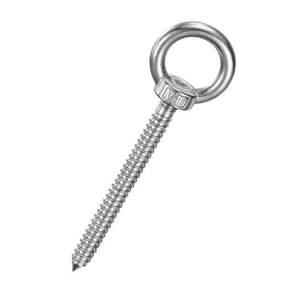 Uxcell 1-Pack 304 Stainless Steel Eyebolt M10x100mm Shoulder Lifting Eye Bolt for Wood Securing/Swing/Hanging Hammocks Silver