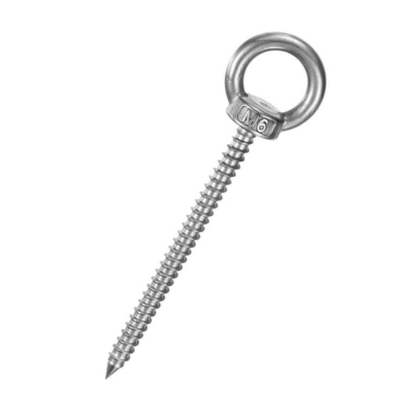 Uxcell 1-Pack 304 Stainless Steel Eyebolt M6x80mm Shoulder Lifting Eye Bolt for Wood Securing/Swing/Hanging Hammocks Silver