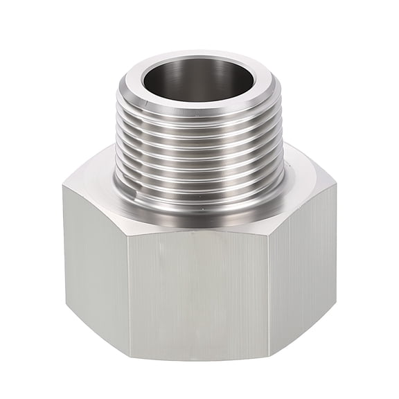 Uxcell 1 Pack 304 Stainless Steel Pipe Fittings, 3/4" Male NPT to 1/2" FeMale NPT Pipe Extension Connectors, Reducing Adapters for Air, Oil, LP