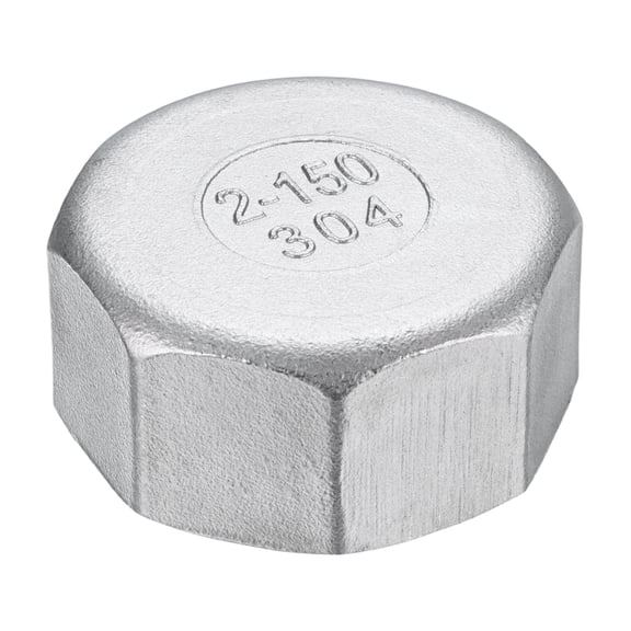 Uxcell 1-Pack 304 Stainless Steel Square Head Plug, 2 Inch NPT Male Outer Square Head Socket Pipe Plug Fitting for Gas [Silver]